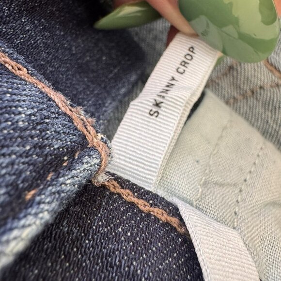 Loft Skinny Crop Jeans Womens Size 28/6 Mid Rise Dark Wash Denim - Picture 5 of 6